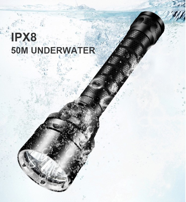 Underwater LED Diving Flashlight 90000lm Waterproof Rechargeable Torch Lamp