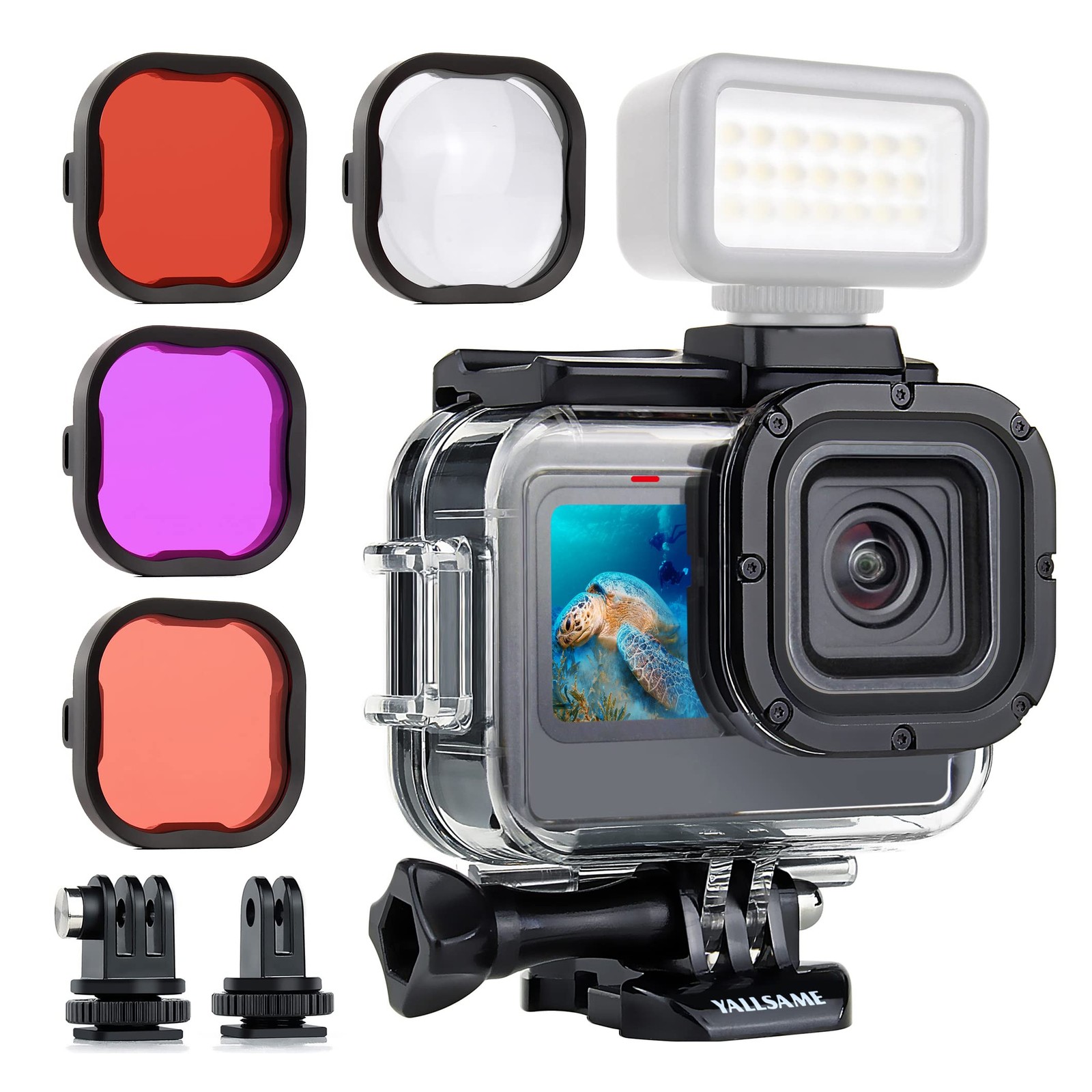 YALLSAME Waterproof Case and Filters for Hero 9/10/11/12/13
