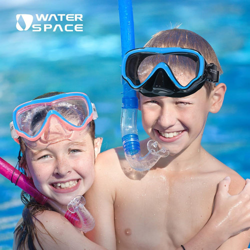 Water Space Kids Swimming Goggles Swim Mask with Pink & Blue (2 pack)