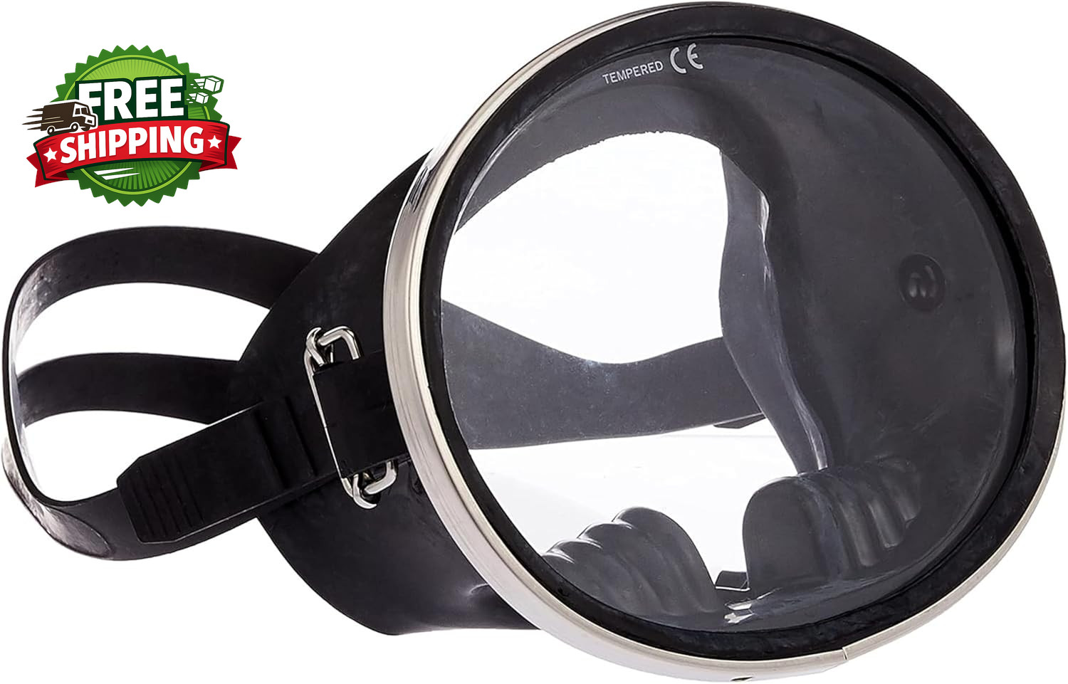 Diving Mask Oval Tempered Glass Snorkel Mask with Comfortable Classic Rubber