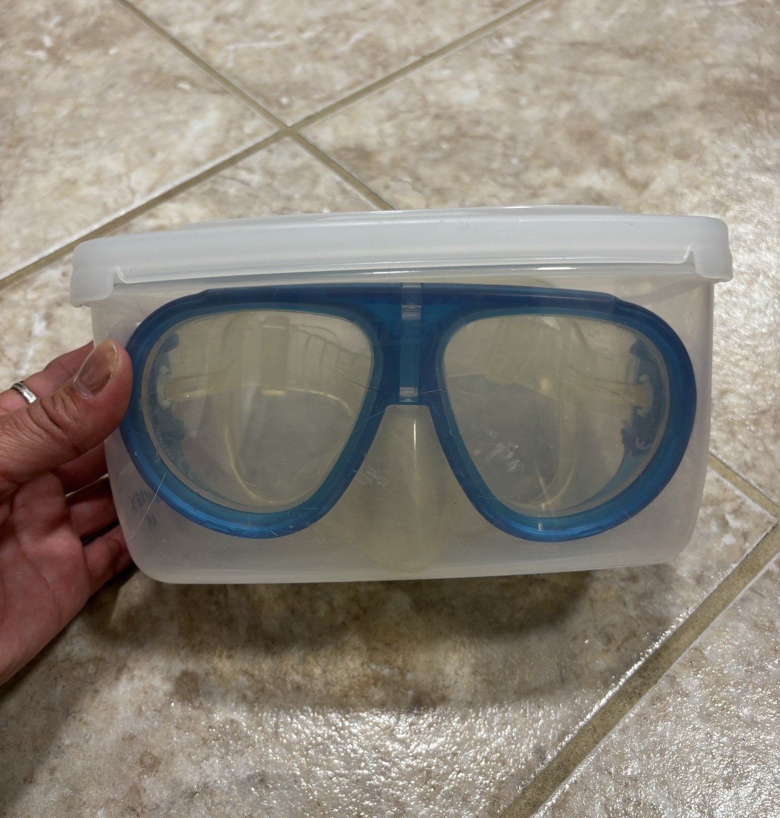 TUSA Sport Imprex AM Snorkel Mask Blue Clear Tempered Glass Scuba Diving Goggles