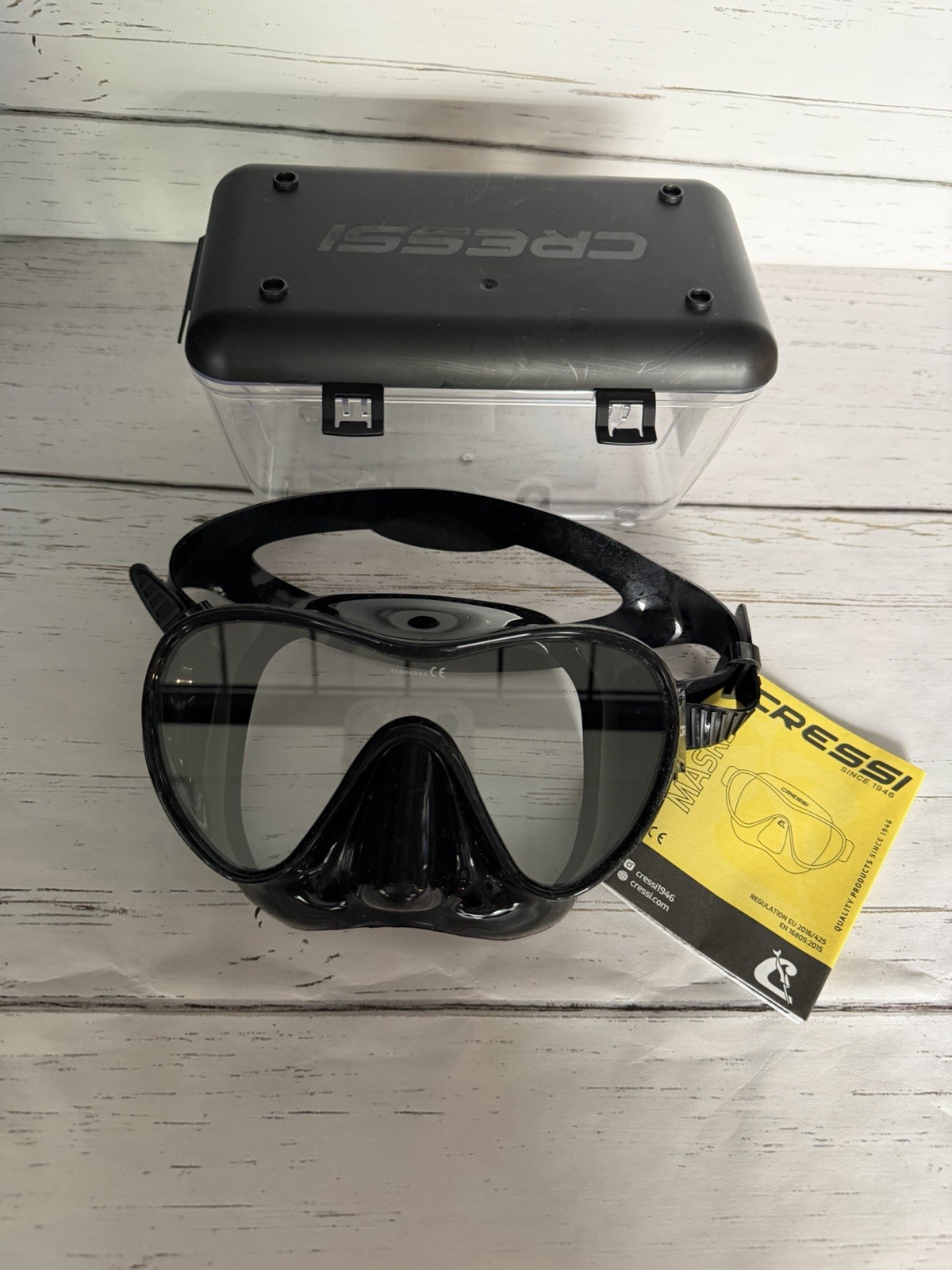 Cressi F1 Frameless Scuba Diving Snorkel Mask Silicone Skirt Black