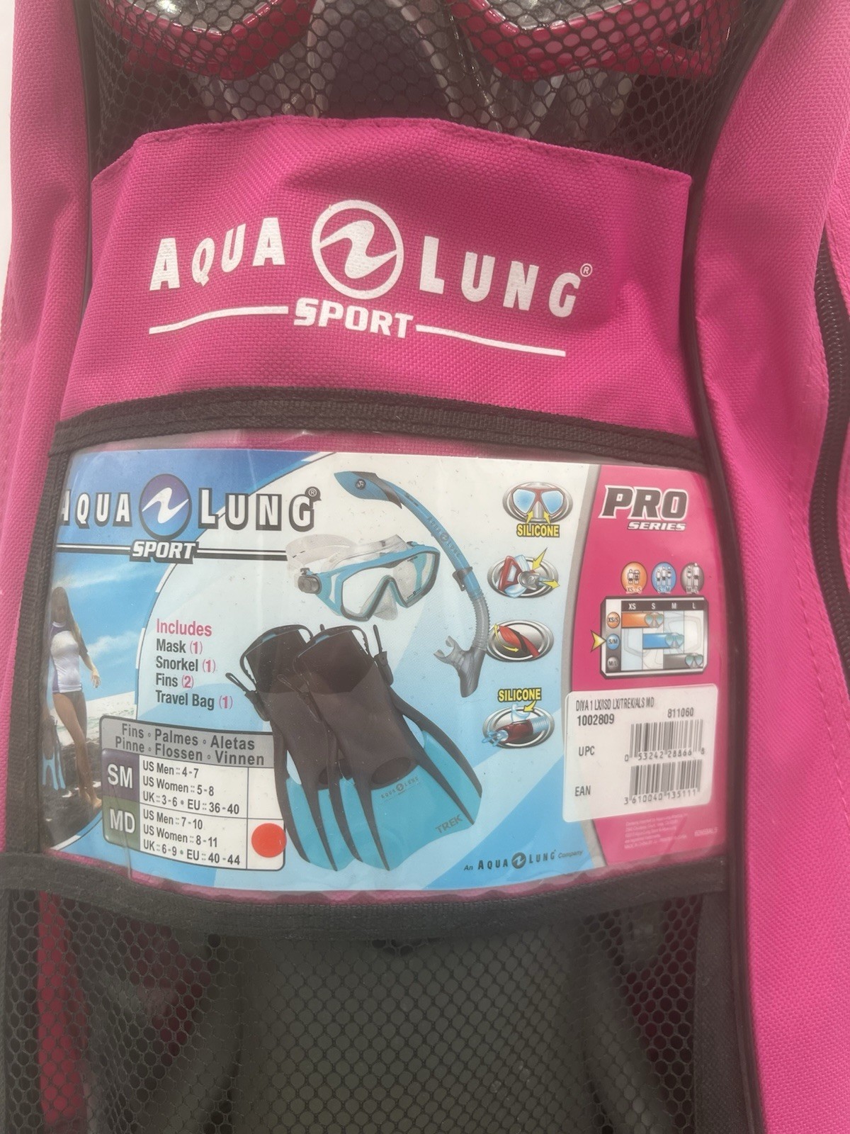 Aqua Lung Sport Pro Series Pink Snorkeling Set – Medium (W 8-11) NEW
