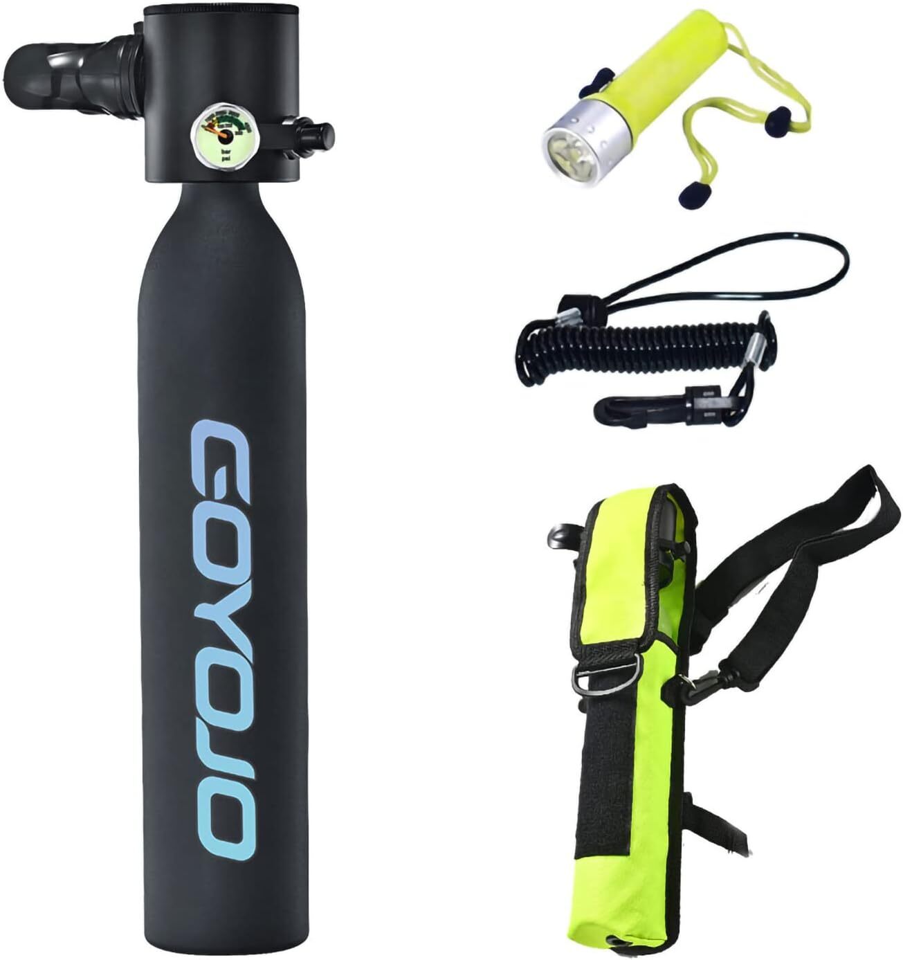GOYOJO Scuba Diving Tank Kits 0.5L Oxygen Tank Depth Refillable Snorkel Air Tank