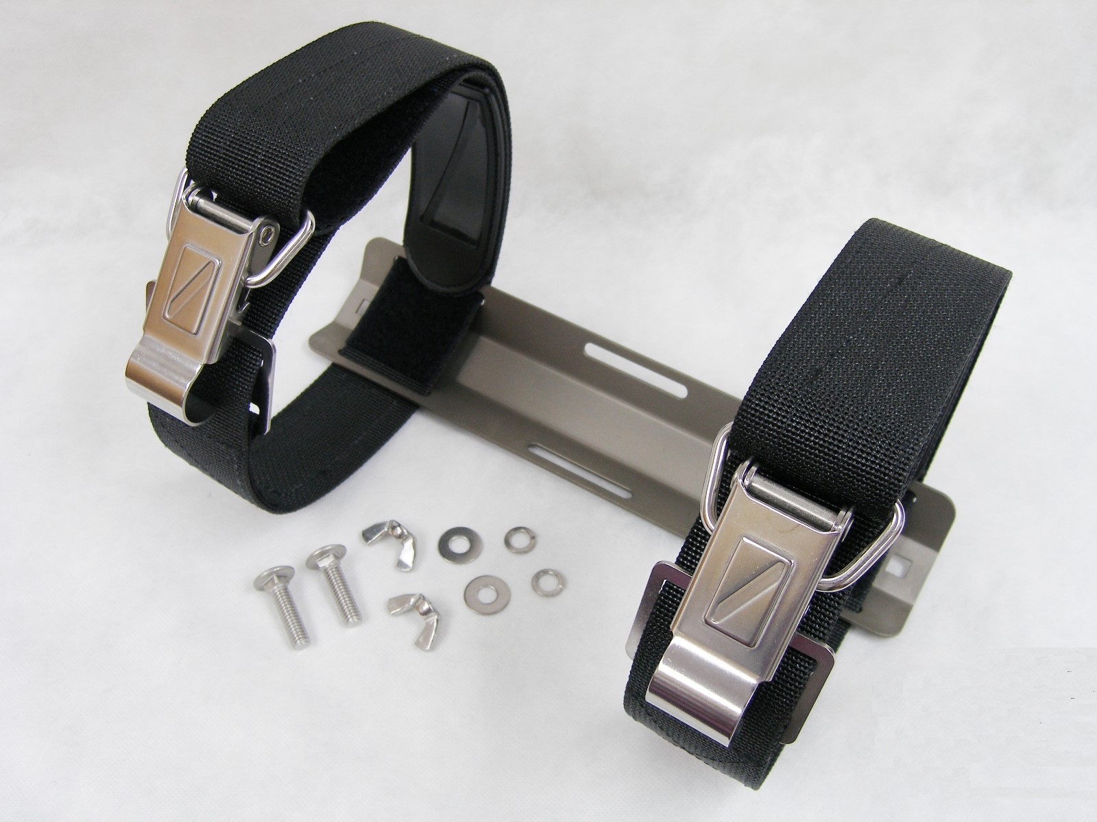 OTG Scuba Diving SS Single Tank Adapter w/2 SS QR Hinge Buckle Cam Strap #OG-121