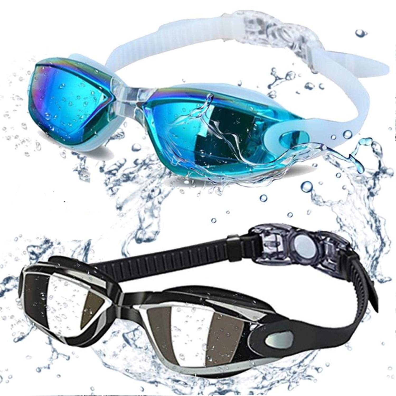 ALLPAIPAI Swim Goggles – Swimming Goggles,Pack of 2 Professional 2pack, A+b