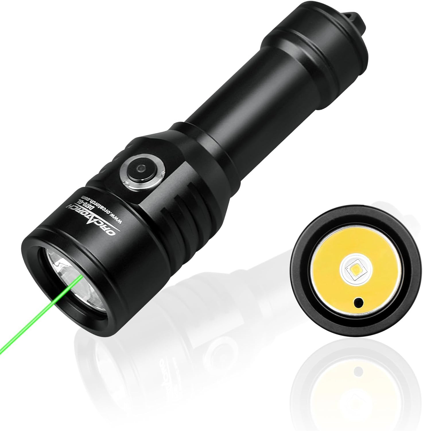 D570-GL 2.0 2-In-1 Scuba Diving Signal Light 1500 Lumens Underwater Flashlight,
