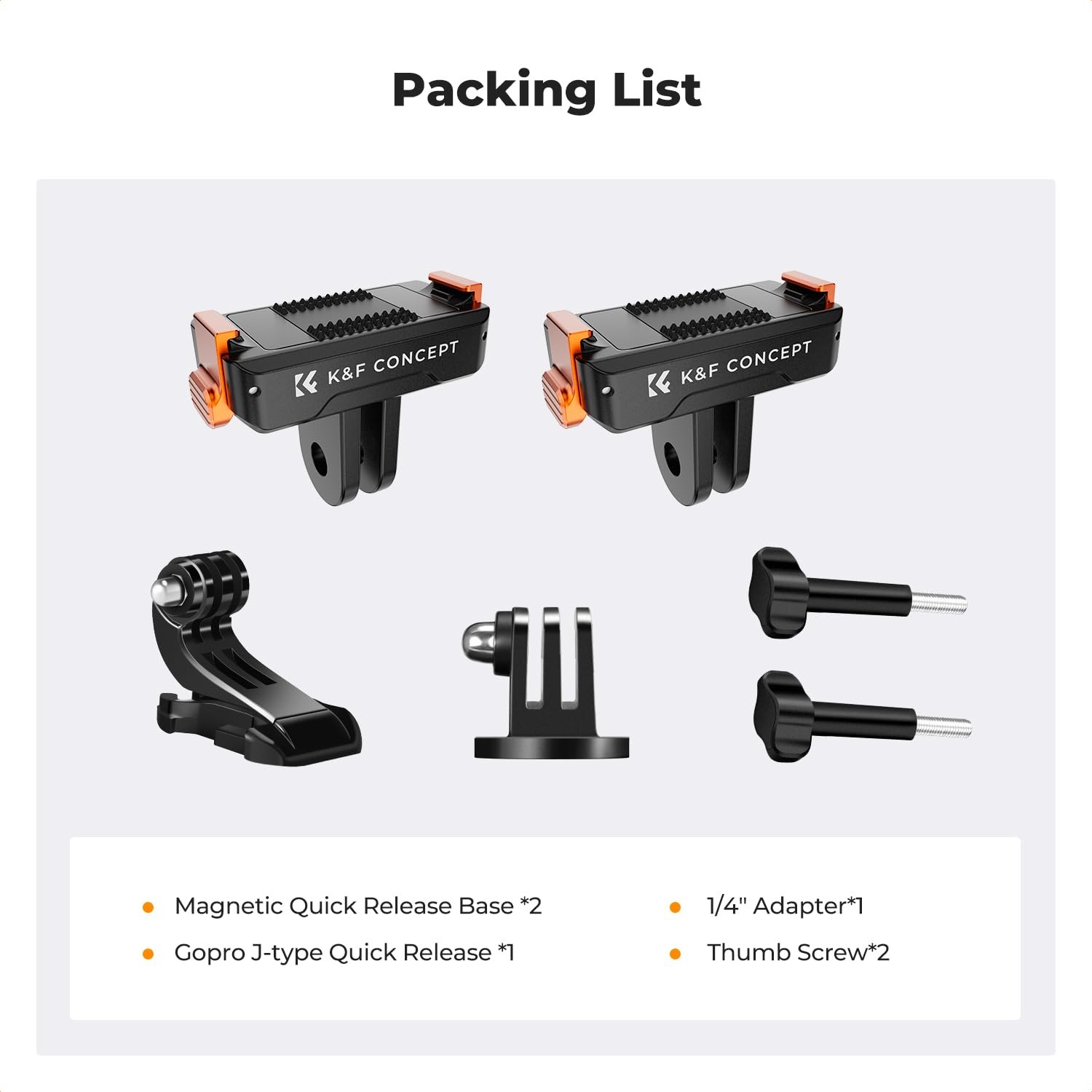 K&F CONCEPT 2 Pack Magnetic Quick Release 183.5 cubic centimeters, Black