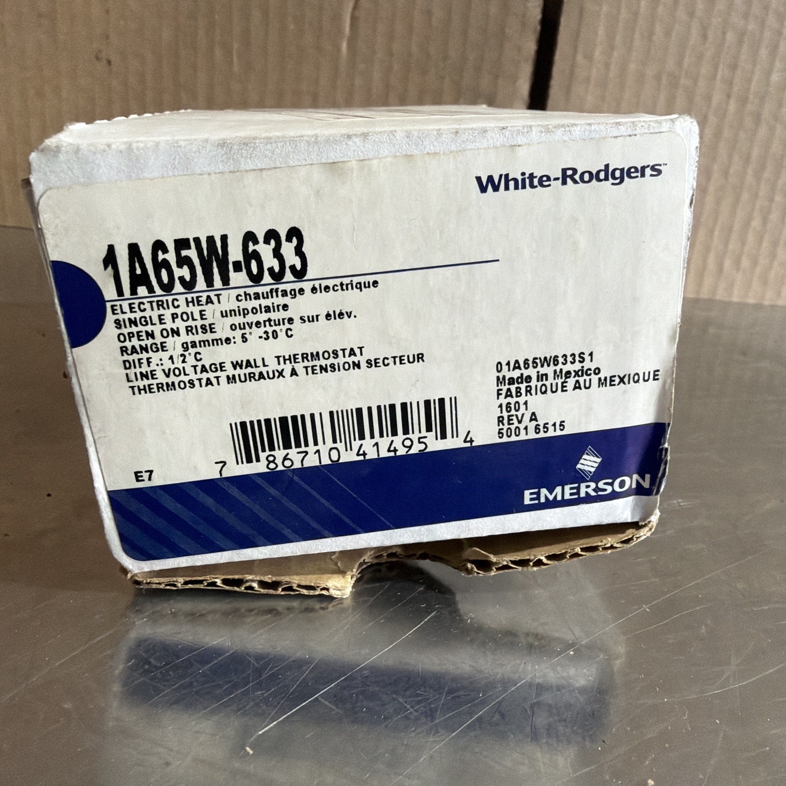 Emerson White-Rodgers Line Voltage Electric Heat Thermostat 120-277V, 1A65W-633