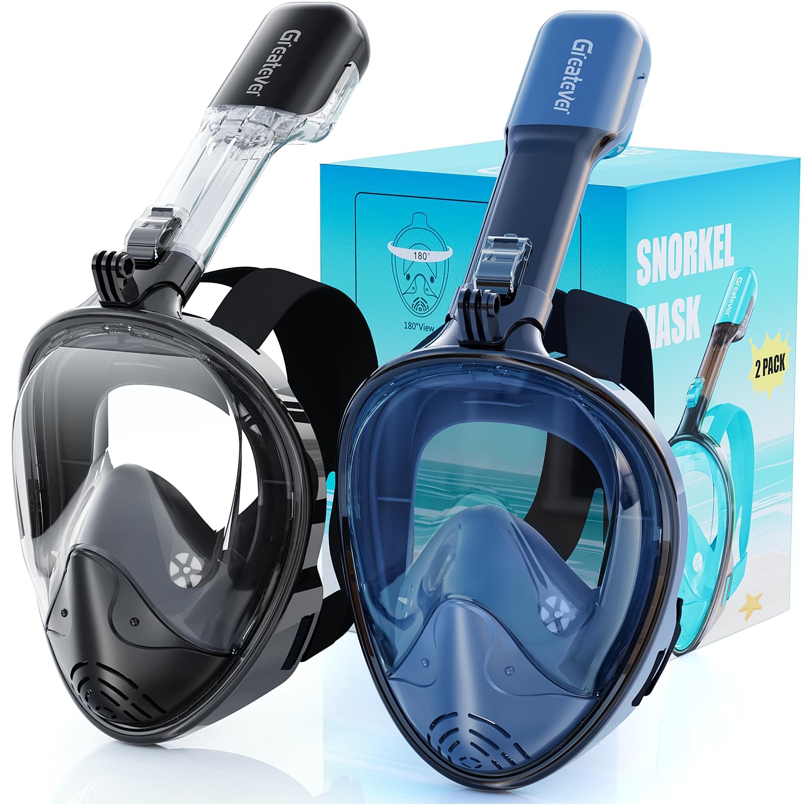Full Face Snorkel Mask, Snorkeling Gear for Adults Kids with Latest Dry Top B…