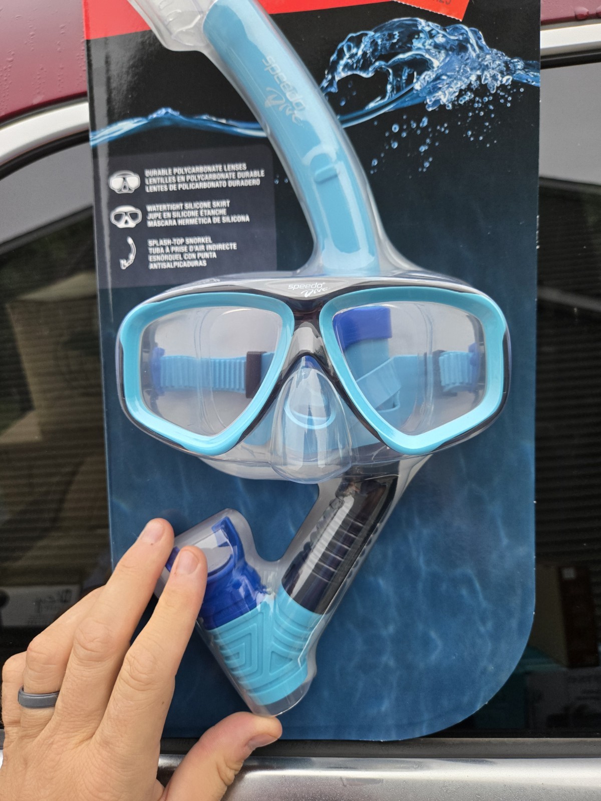 Speedo Dive Junior Reef Scout Mask + Snorkel Combo Ocean Blue Ages 6-14 NEW