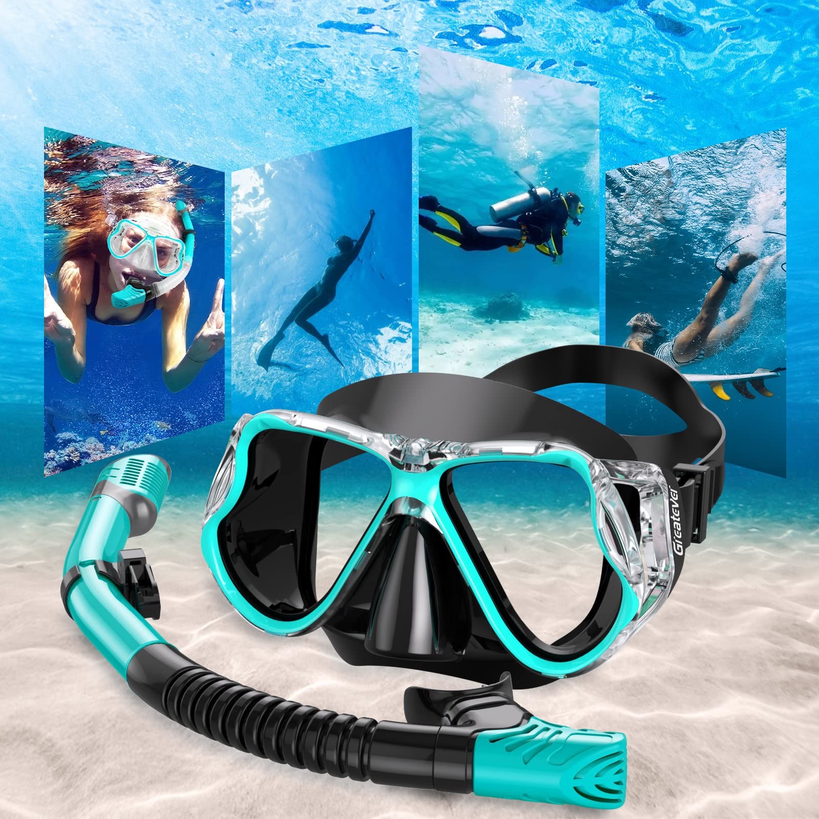 Set De Esnorkel Con Mascara Panoramica Antifog Para Adultos Estilo De Lujo