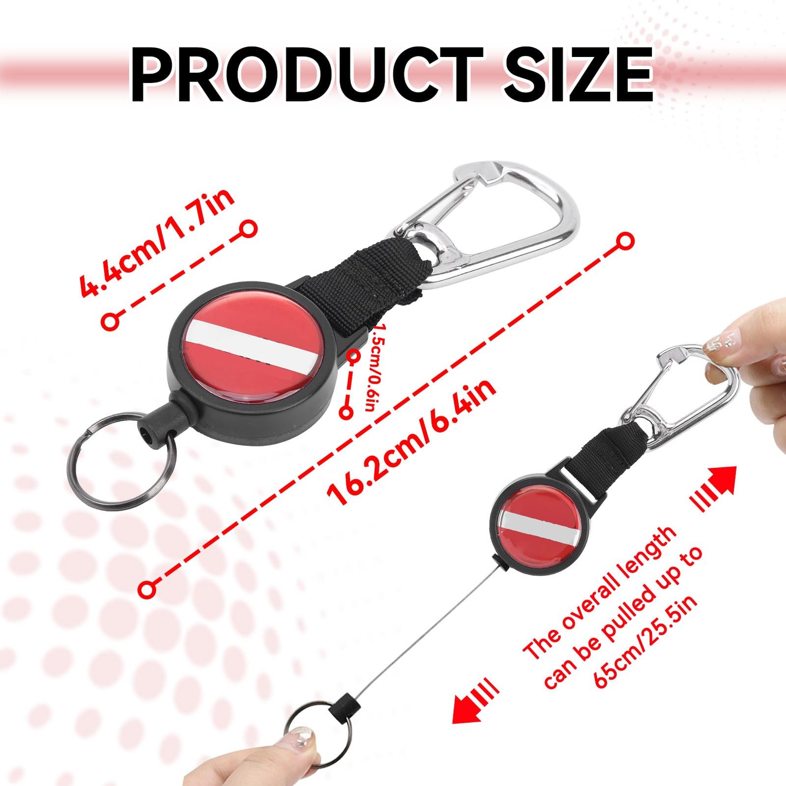 Scuba Lanyard Clip, Stainless Steel Wire Stretch Spring Rope Lanyard Anti Los…