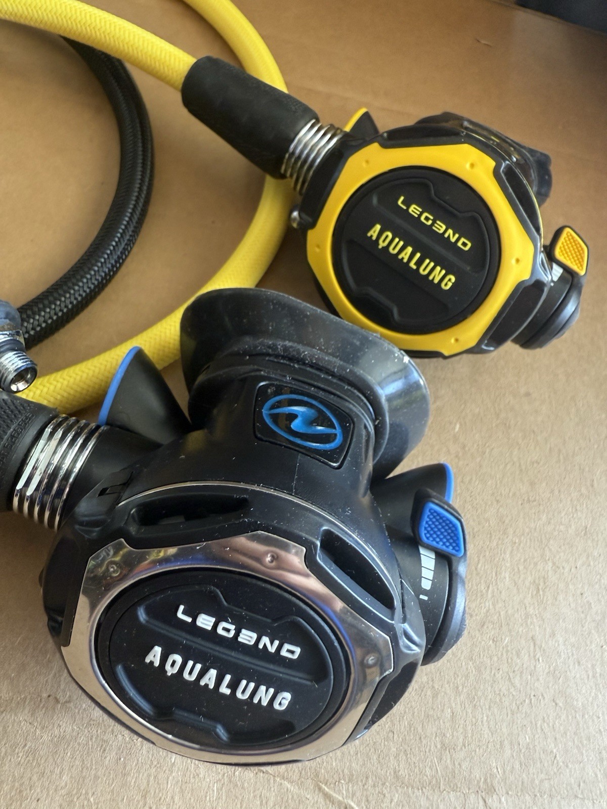 Aqua Lung Legend Regulator Set DIN w/ Legend Octopus Braided Hoses – Brand New