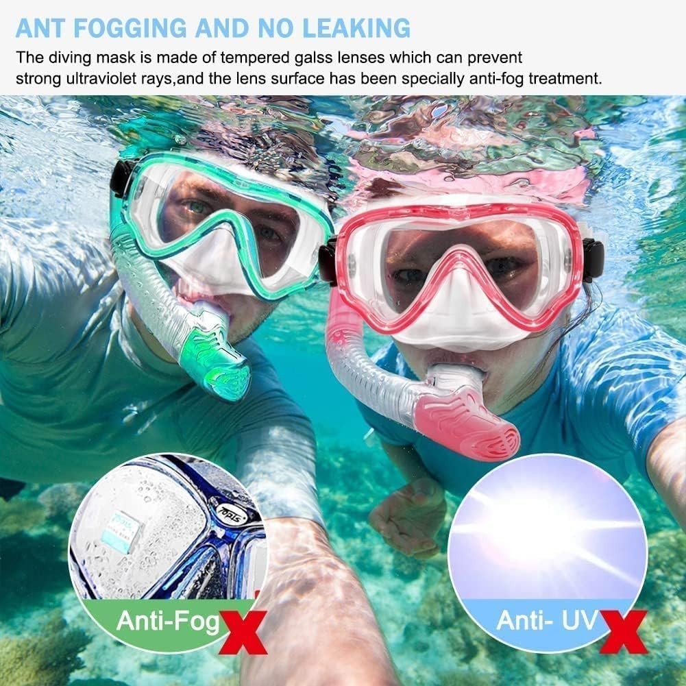 Dry Snorkeling Set: 180° Panoramic Anti-Leak Mask with Accessories