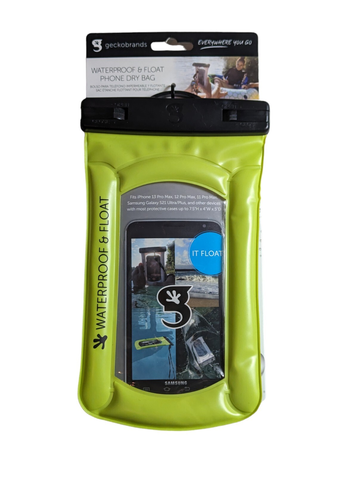New Geckobrands Waterproof & Float Phone Dry Bag With Lanyard