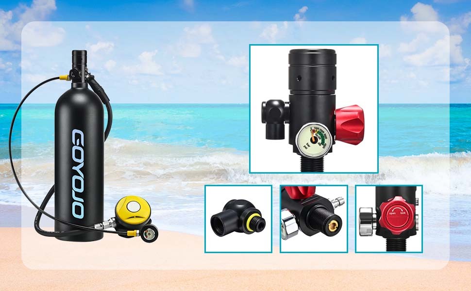GOYOJO 2L Scuba Diving Tank Kit, Oxygen Underwater Pump & Diving Glasses & Vest