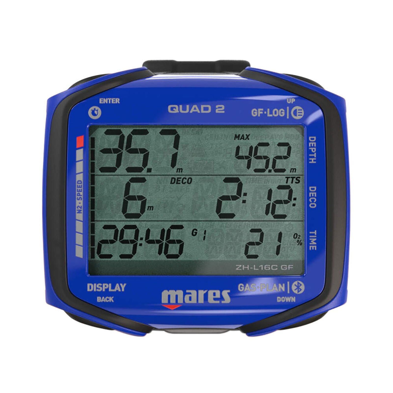 Mares Quad 2 Dive Computer – Precision, Multi-Gas Support, 100-Hour Logbook,