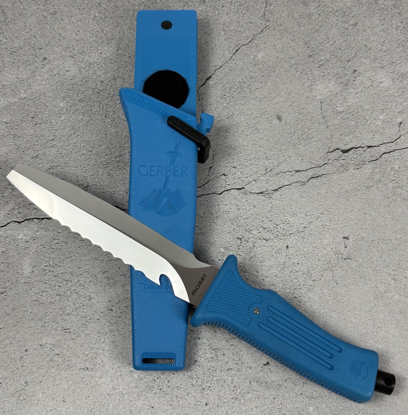 Gerber Moray Vintage Blue Handle Scuba Diving New Old Stock Blackie Collins