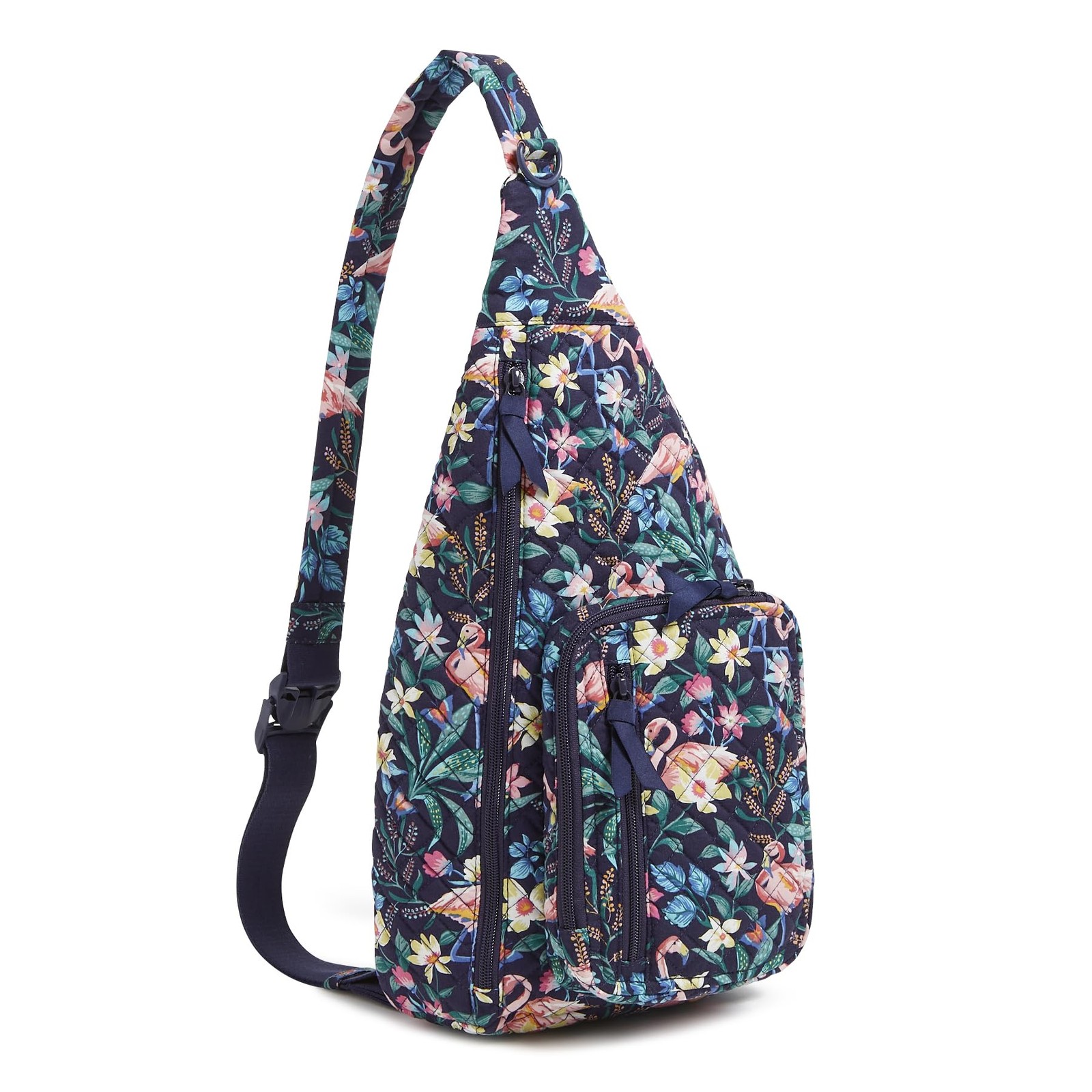 Vera Bradley Cotton Sling Backpack, Flamingo Garden, One Size Size, Garden