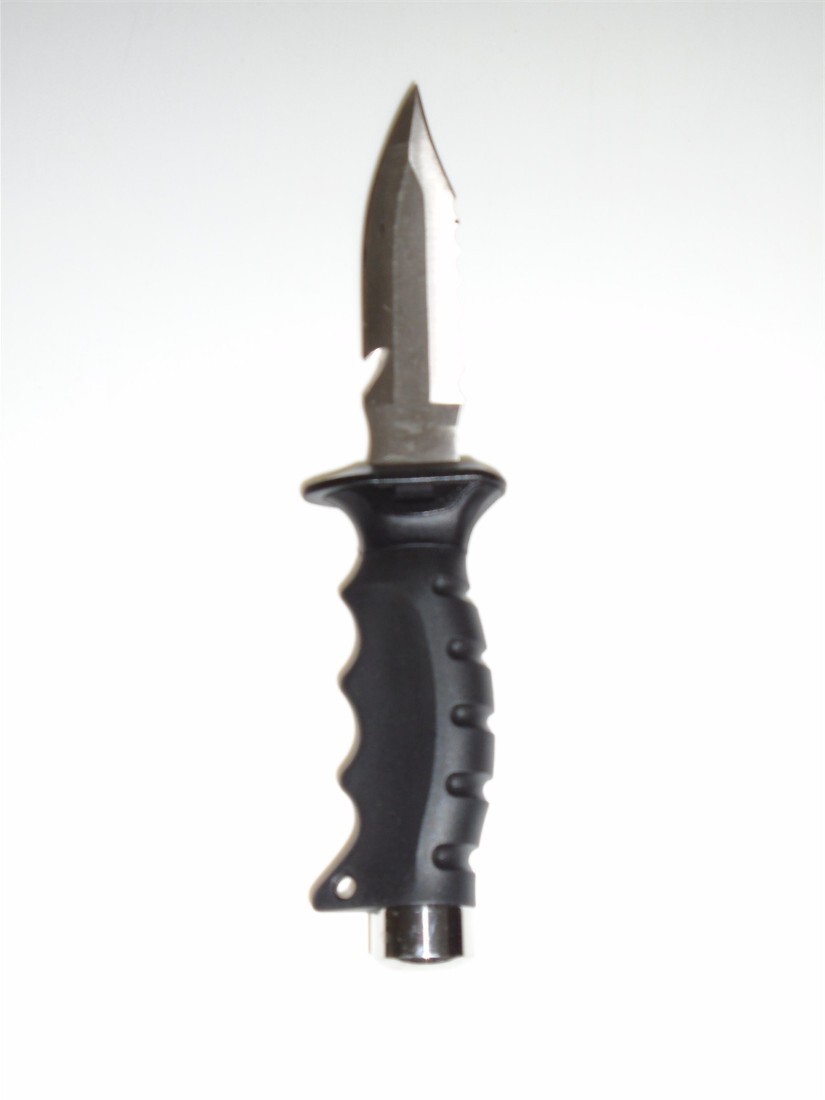 Promate Barracuda Stainless Steel Sharp Tip Knife Scuba Diving Snorkeling BLACK