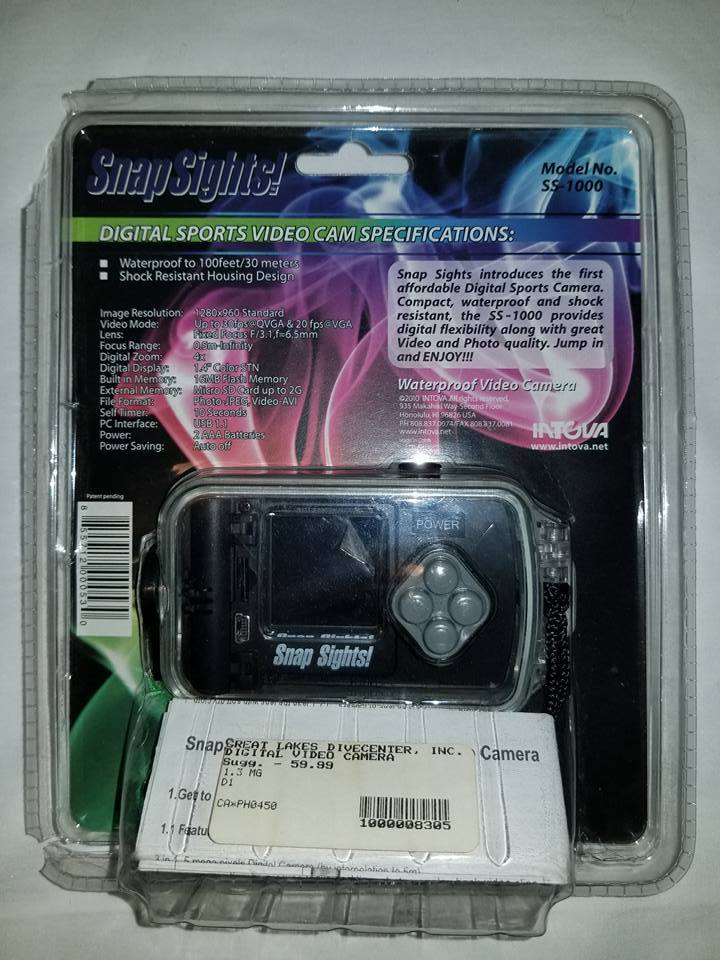 NEW SEALED Snap Sights Waterproof Video Camera Camcorder Videocamera SS1000