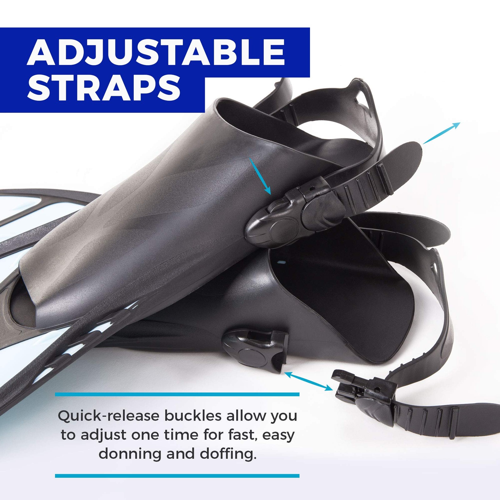 Seavenger Torpedo Swim Fins | Travel Size | Large-X-Large, Dodger Blue