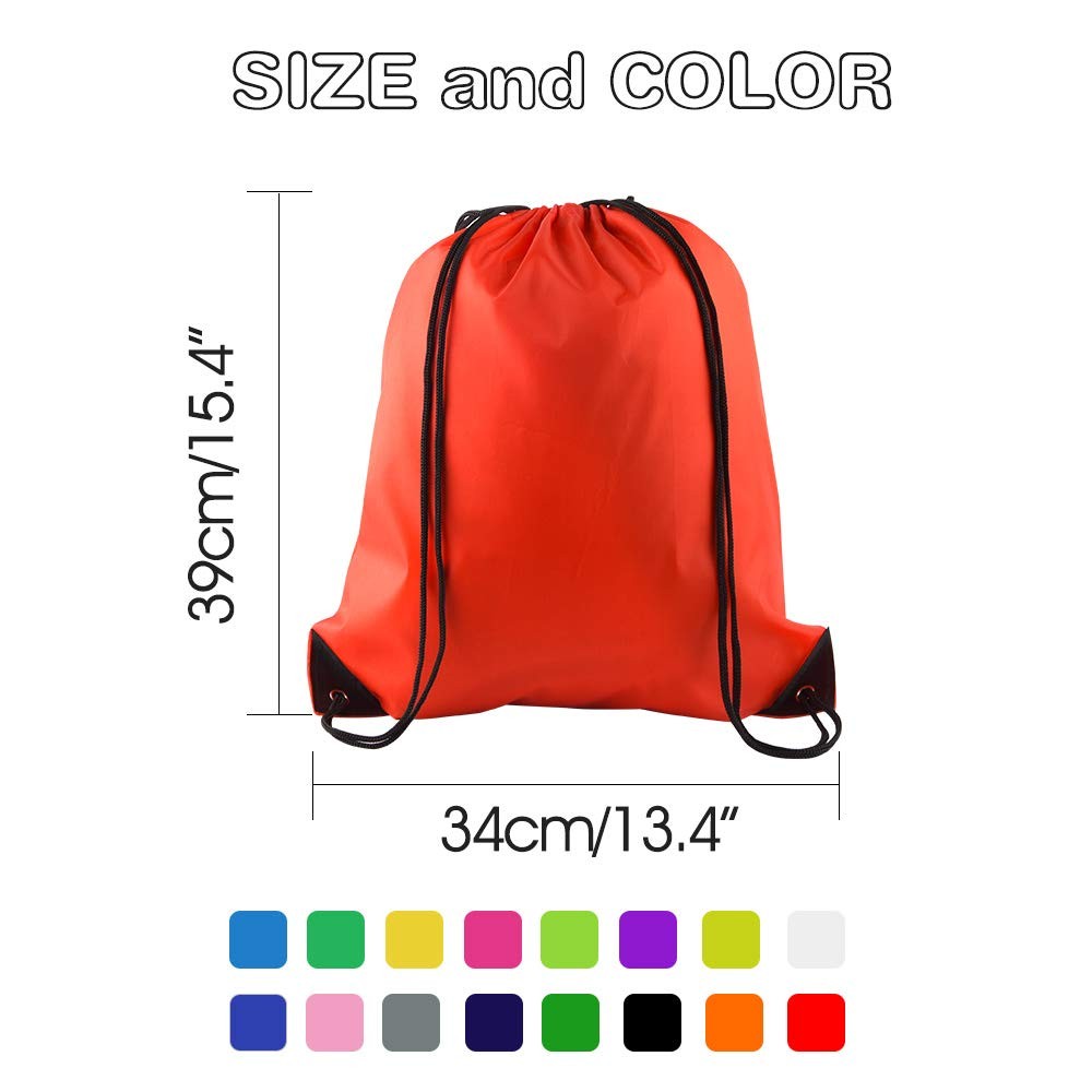 KUUQA 20 Pcs Drawstring Backpack Sport Bags 20Pcs 15.4″*13.4″, Multicolor