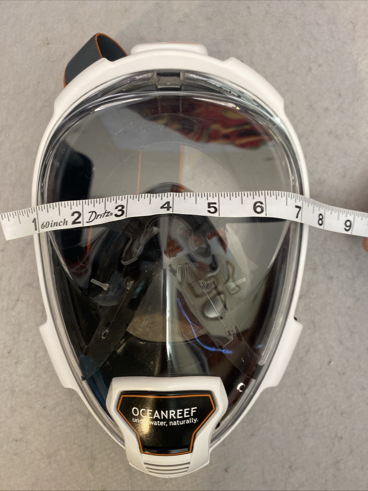 OCEAN REEF Aria QR+ Full Face Snorkel Mask White Orange Small Made In Italy