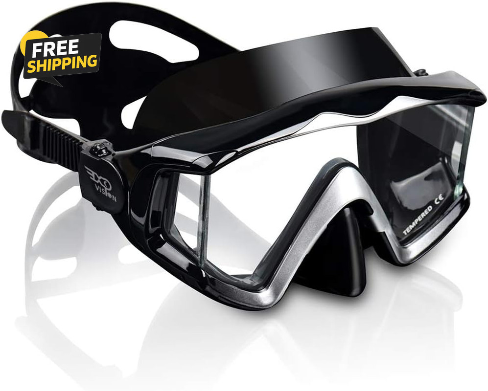 Adult Pano 3 Scuba Diving Mask, Tempered Glass Snorkel Mask Anti-Fog Swim