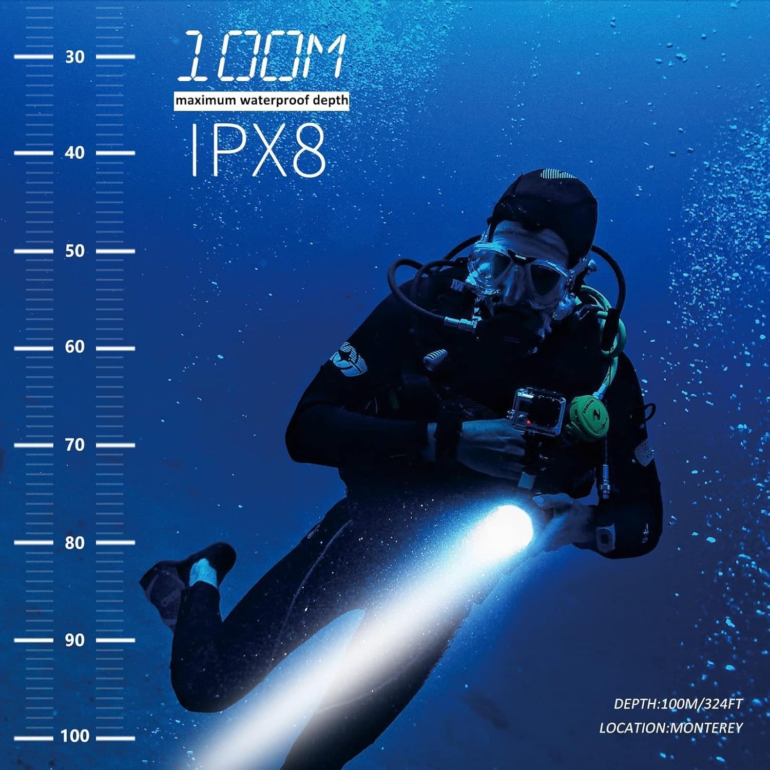 Genwiss 5500LM Scuba Diving photography Video light IPX8 waterproof Underwater