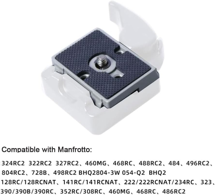 Quick Release Plate 1/4″ Screw Compatible with Manfrotto 200PL-14 322RC2 Grey