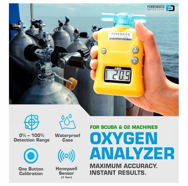 OXYGEN Analyzer by FORENSICS | 0%-100% with 0.1% resolution | Scuba, Nitro 02Box
