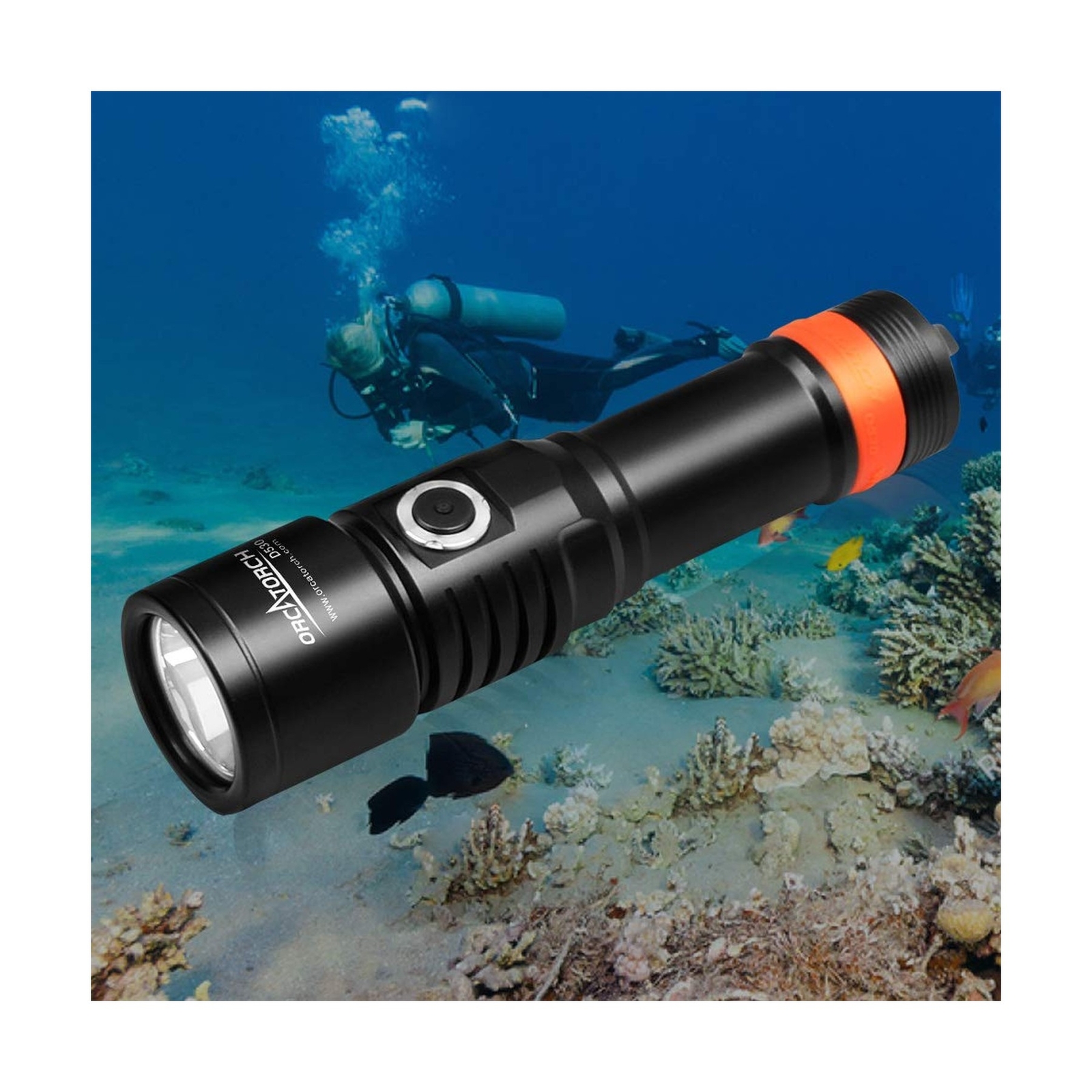 ORCATORCH D530 Scuba Dive Light, 1300 Lumens, 8 Degrees Narrow Beam Angle, Ti…