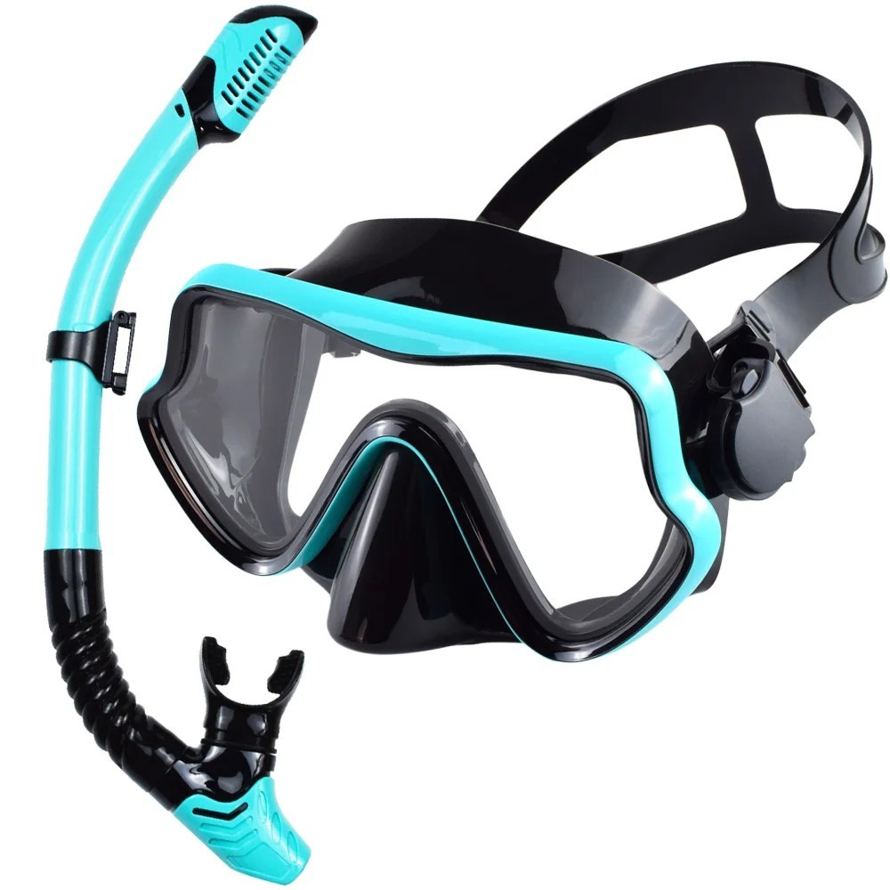 Adult Snorkel Set-180° Panoramic Anti-Fog Mask-Anti-Leak Swim Gear
