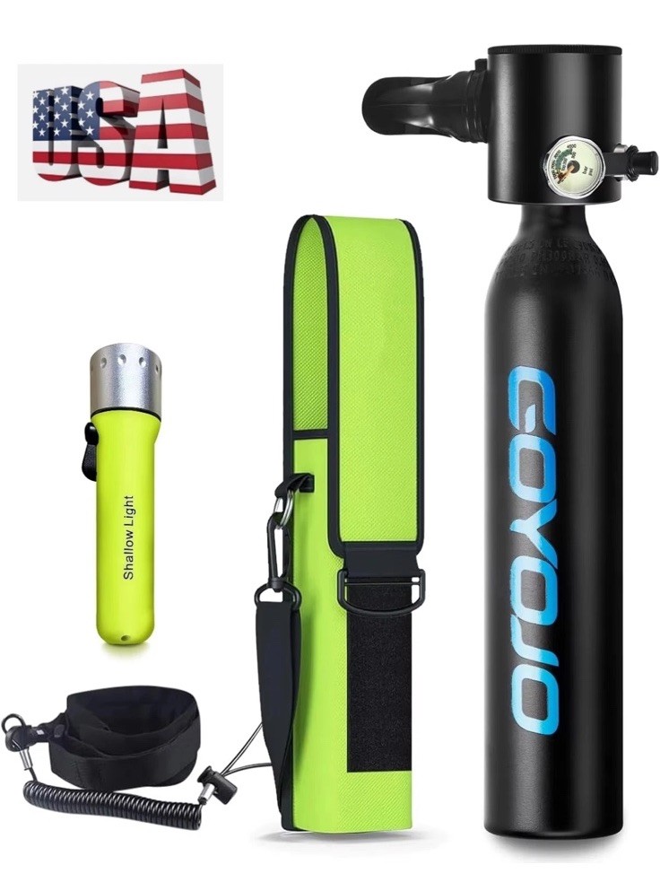 GOYOJO Scuba Tank 0.5L Oxygen Cylinder for Diving Snorkeling Tank 5-10 Minute US