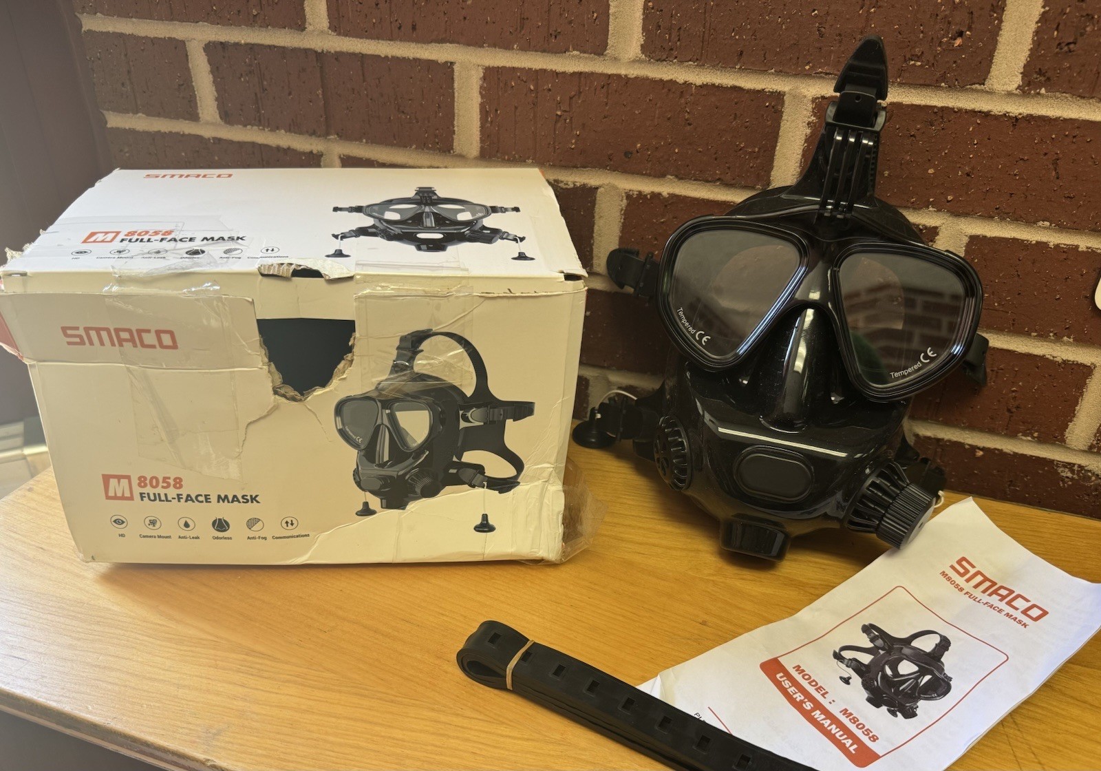 SMACO M8058 PROFESSIONAL GRADE ANTI-FOG ANTI-LEAK ADULT FULL FACE DIVING MASK 🔥