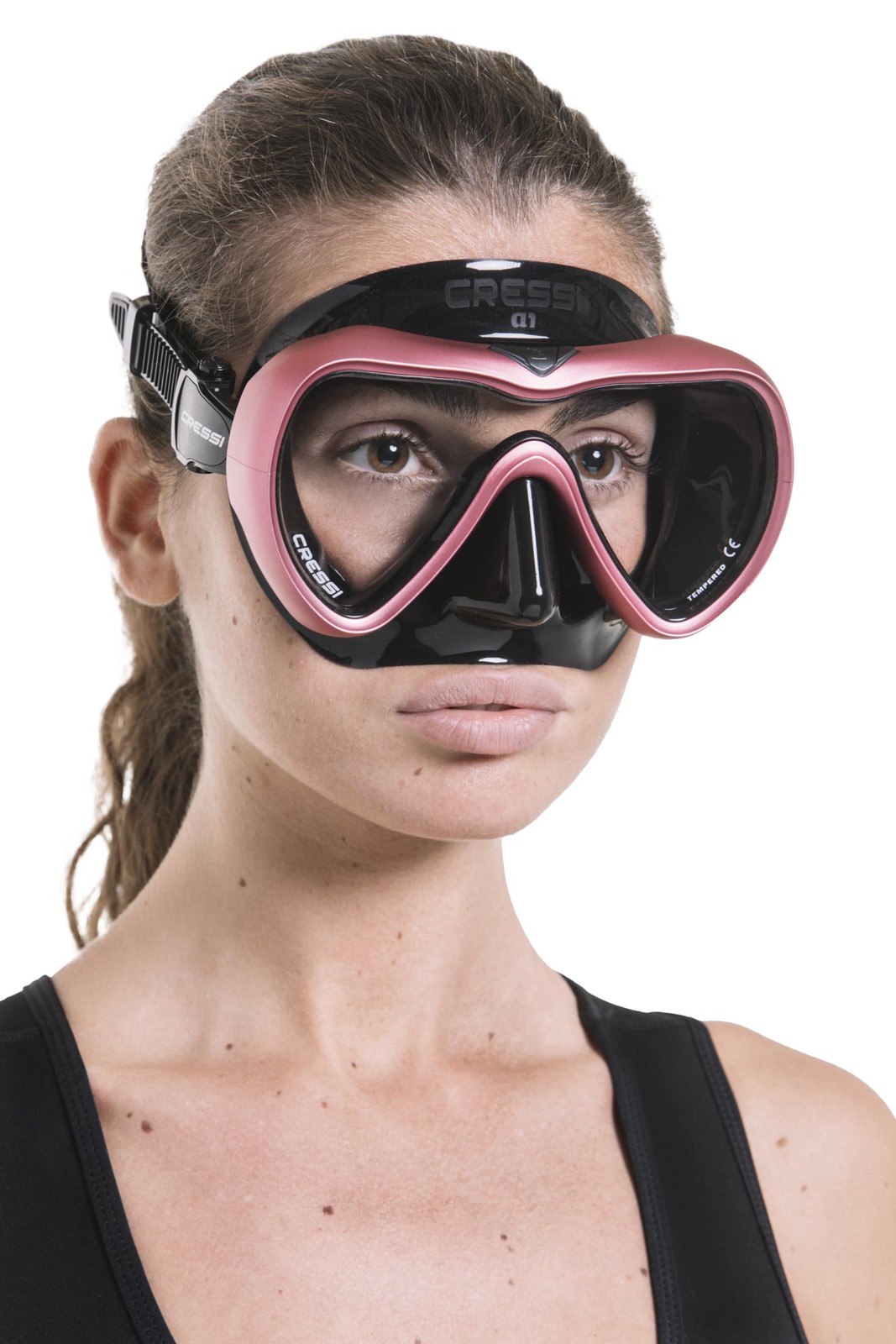 Cressi A1 Black/Pink Clear Lens Xdn400021