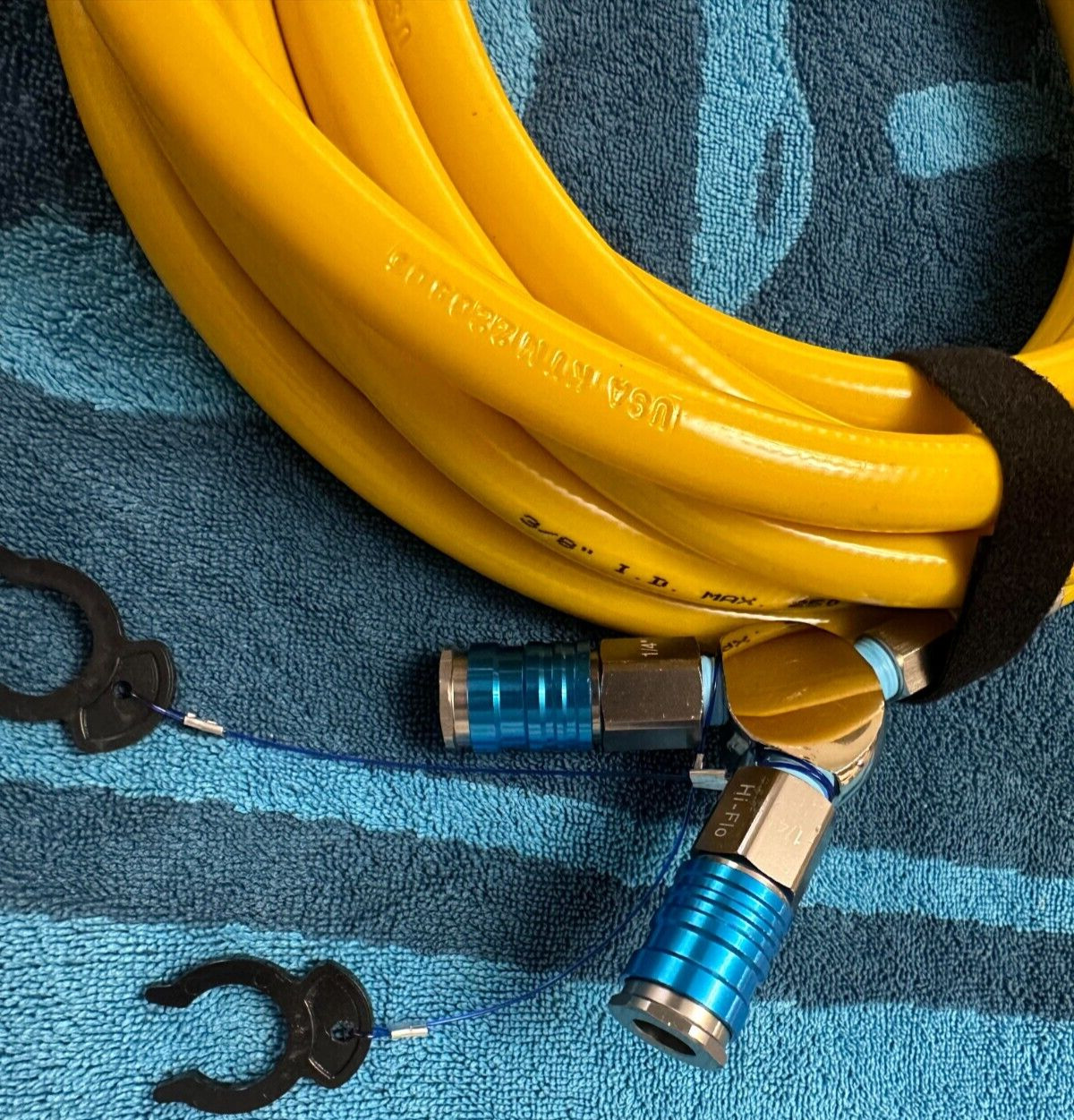 Hookah diving 25′ ADD A DIVER 2 way with safety clips and quick connects