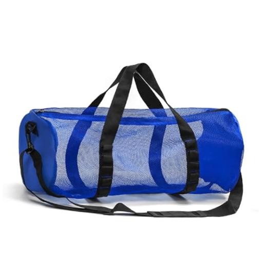 Diving Scuba Surfing Snorkeling Dive Mesh Beach Bag Duffle 23 x 11 in Blue