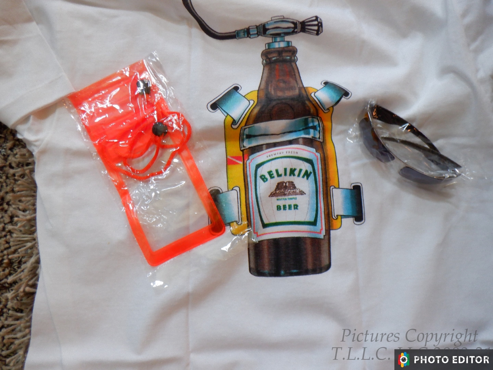 NEW VINTAGE BELIZEAN BEER SCUBA TANK BELIZE DIVE/DIVERS T-SHIRT+2 BONUSES-SZ.=XL