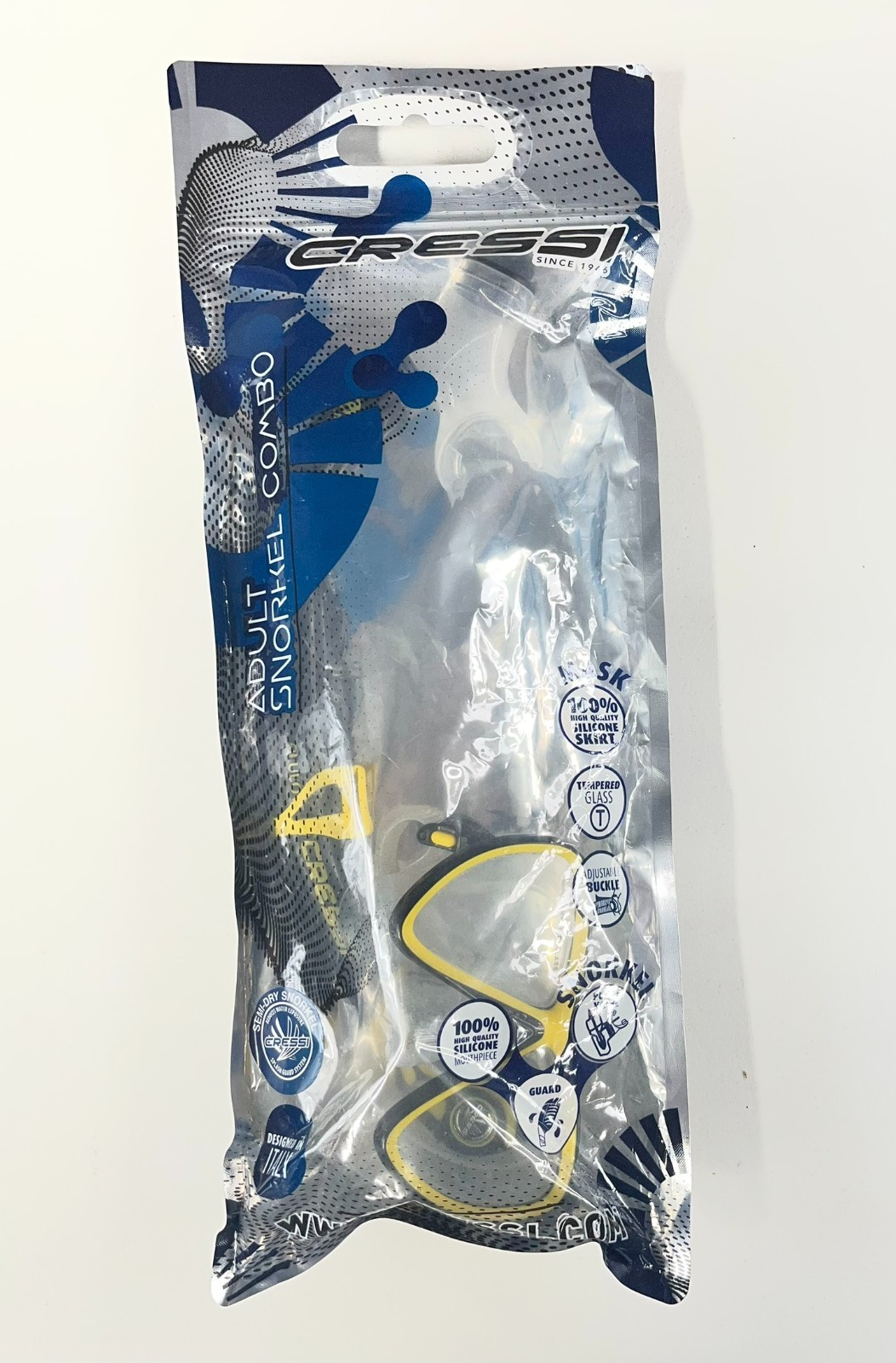 Cressi Ikarus Mask with Orion Semi-Dry Snorkel Combo