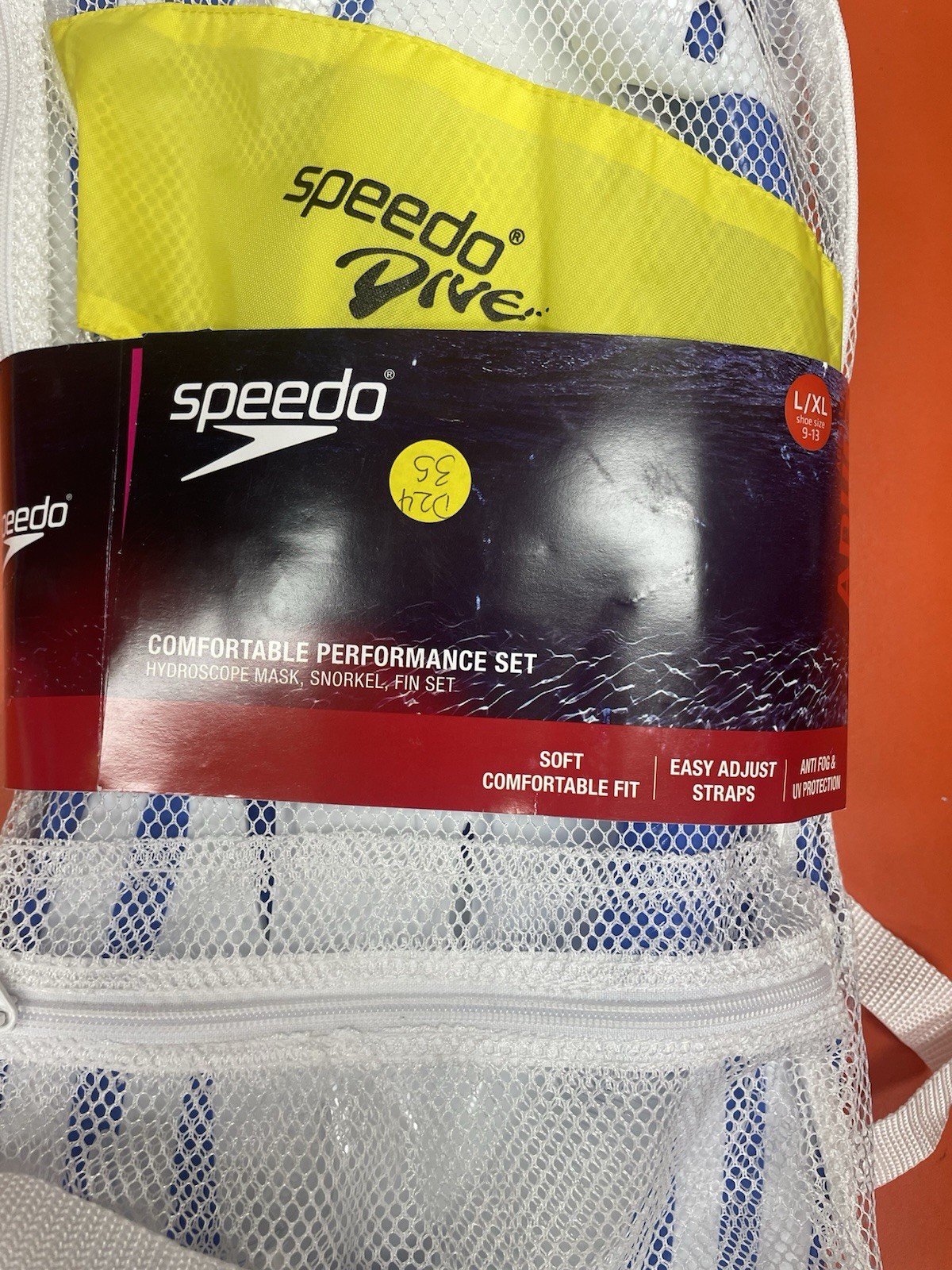 NEW Speedo Dive Snorkel Set (Fins, Mask and Snorkel) Adult L/XL With Carry Case