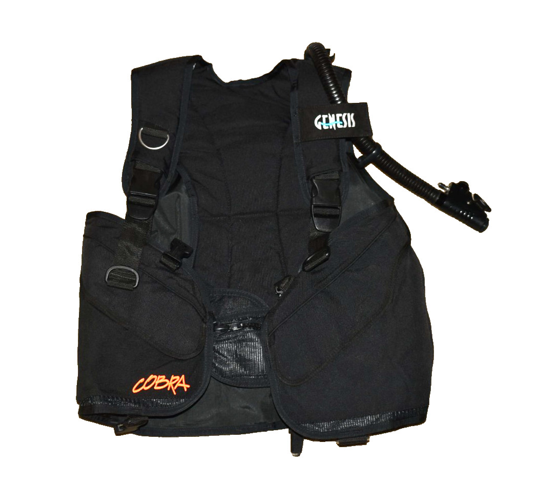 Genesis Cobra Black & Blue Buoyancy Compensator Vest BC Size M Appears New SCUBA