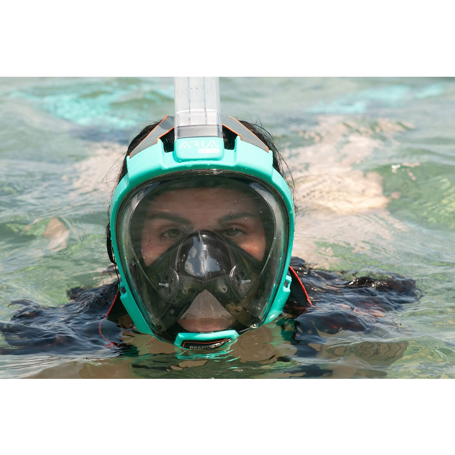 Open Box Ocean Reef ARIA QR+ Full Face Snorkeling Mask – Teal – Small/Medium
