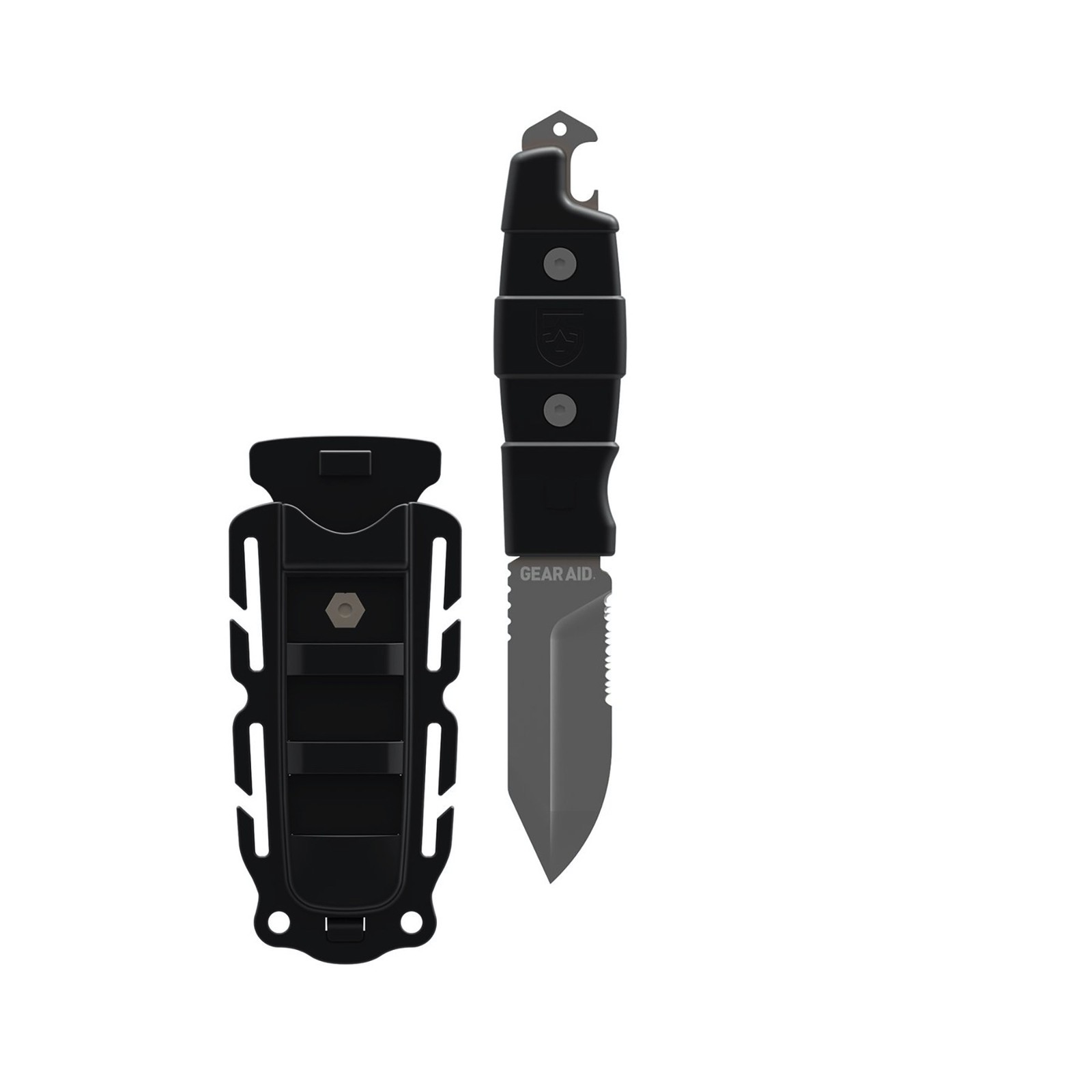 GEAR AID Buri Drop Point Utility Knife w/ Sheath, 3″ Blade – Black