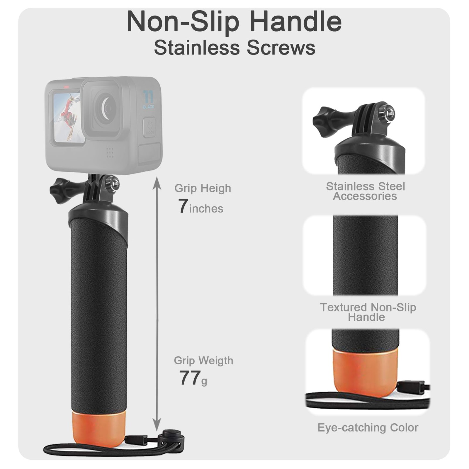 FitStill 60M/196FT Underwater Waterproof Protective Case for Go Pro black