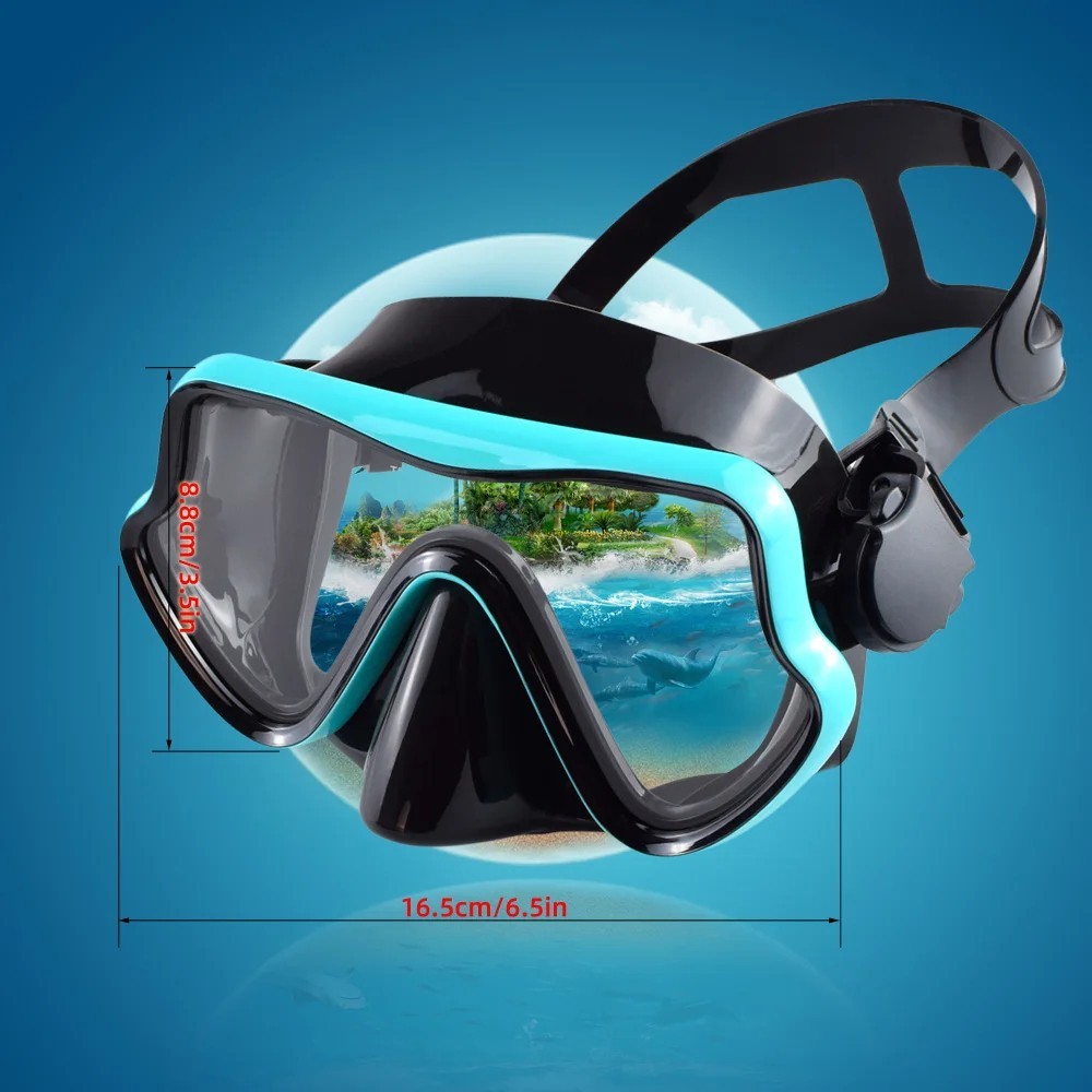 Adult Snorkel Set-180° Panoramic Anti-Fog Mask-Anti-Leak Swim Gear