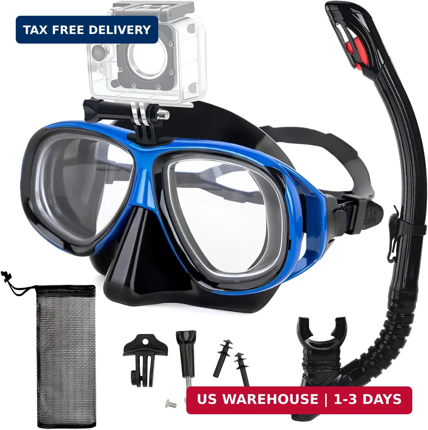 Nearsighted Snorkeling Gear for Adults Youth, Professional Full Dry Top Silicone