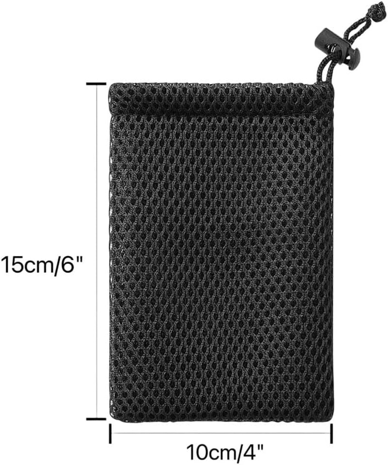Nylon Mesh Drawstring Bag, 5 x 3.5 Inch Small Storage Pouch String Bags for Mini